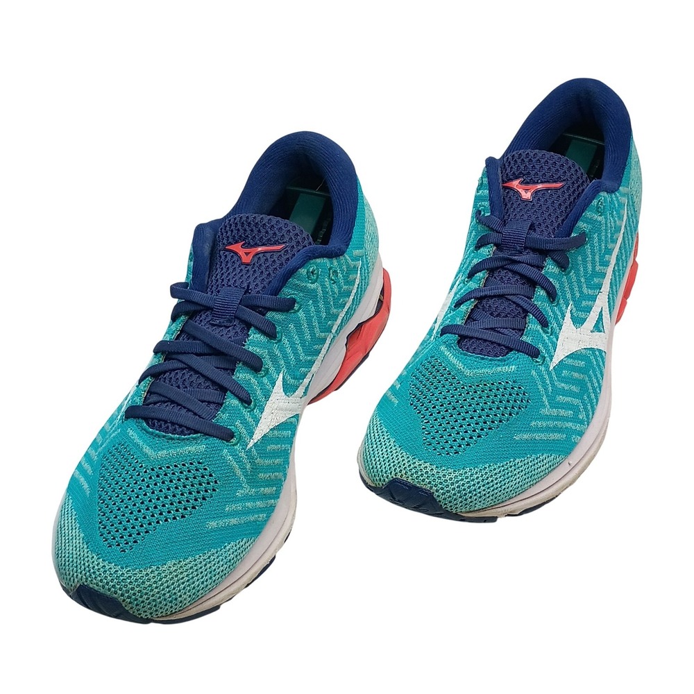 Mizuno Waveknit R2 Teal Blue Running Shoes Womens 11.5 J1GD182908